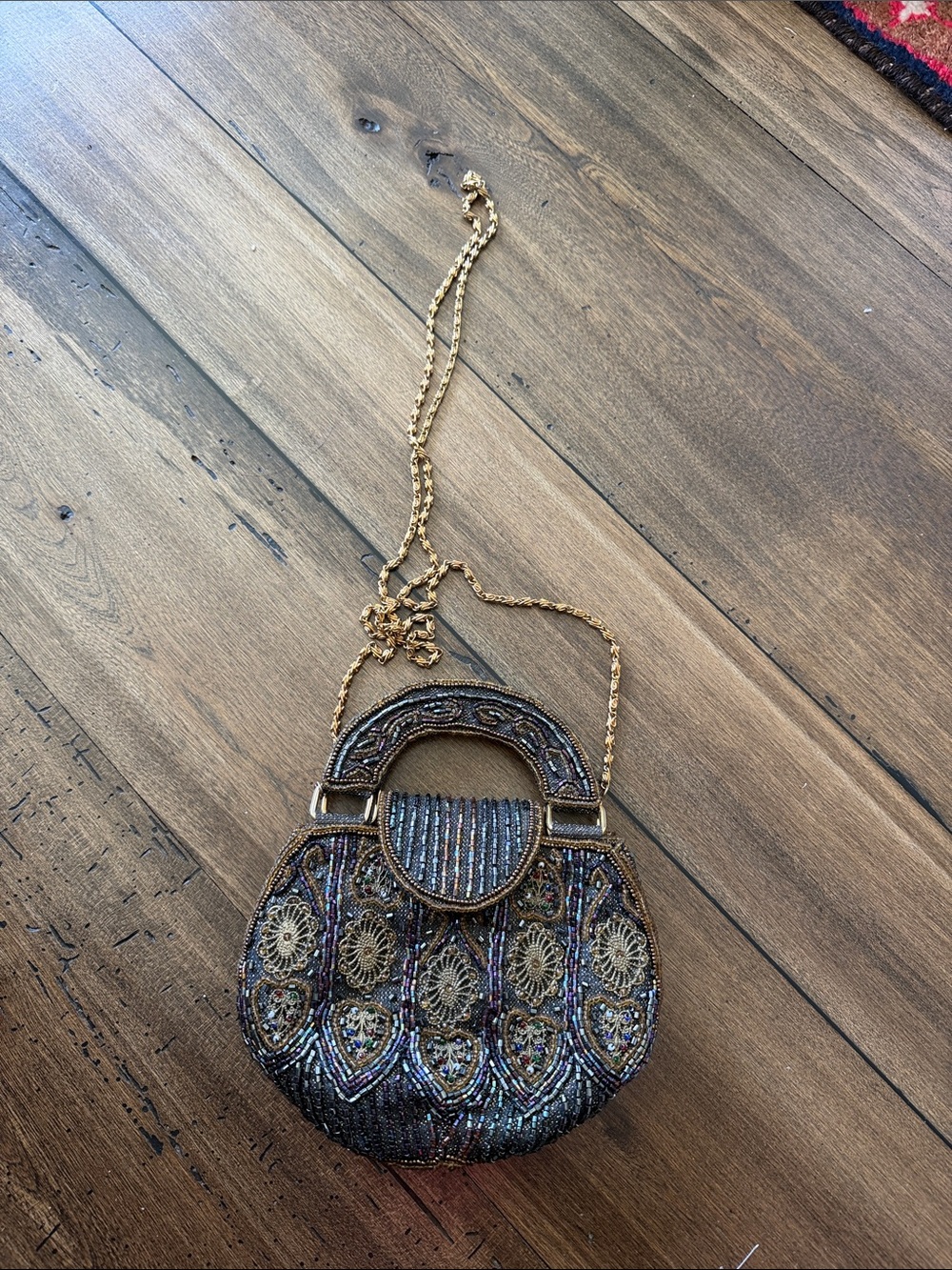 Beaded Evening Crossbody Bag in Multicolor